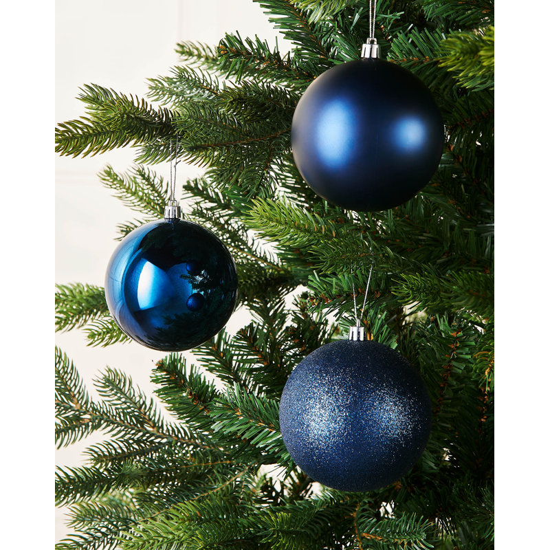 11cm Solid Colour Plastic / Acrylic Bauble, Navy Blue