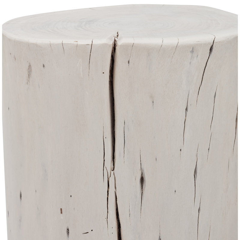 Solid Wood Stump, White Wash