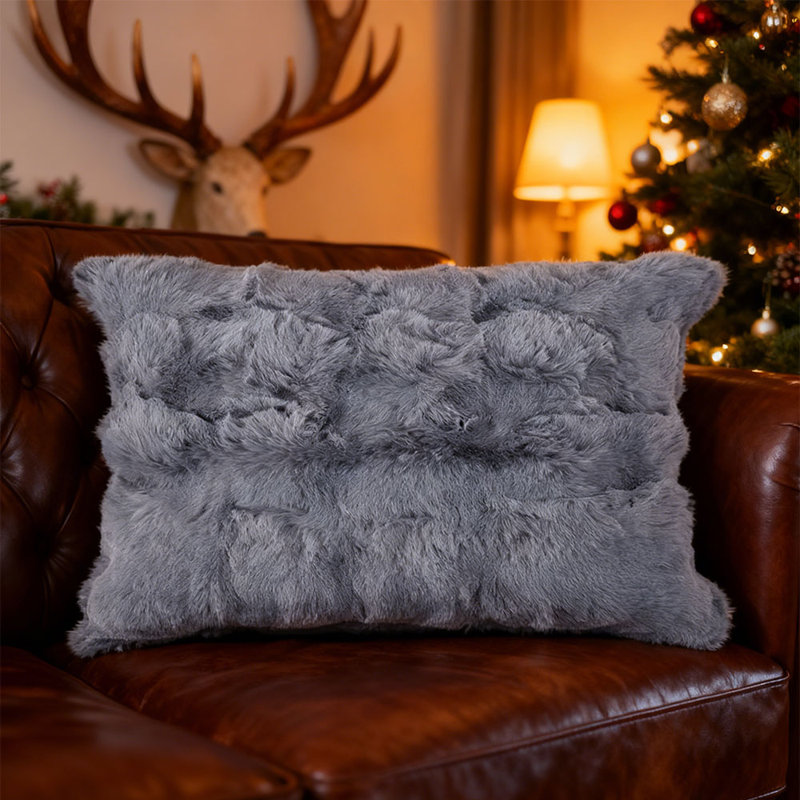 Cotton Rectangular Backrest Pillow Case, Light Grey