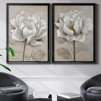 "Soft White I" 2-Piece Painting Print Set