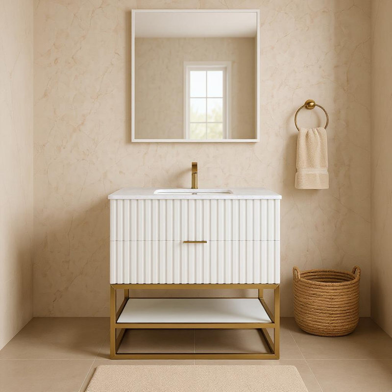 Meuble-lavabo Kleier, Blanc