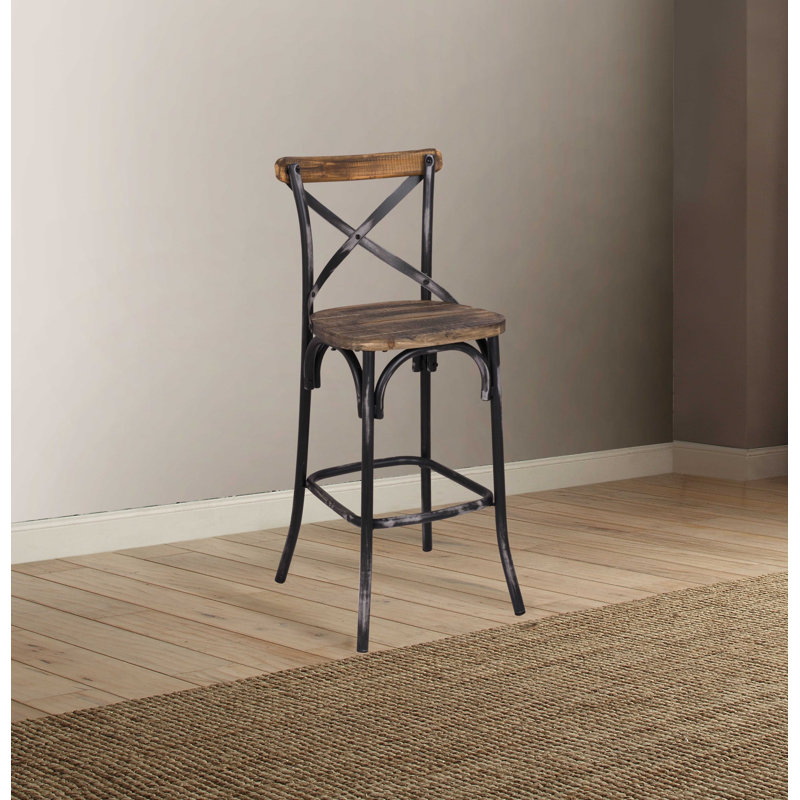 Veale Yahir Armless Bar Stool, Black