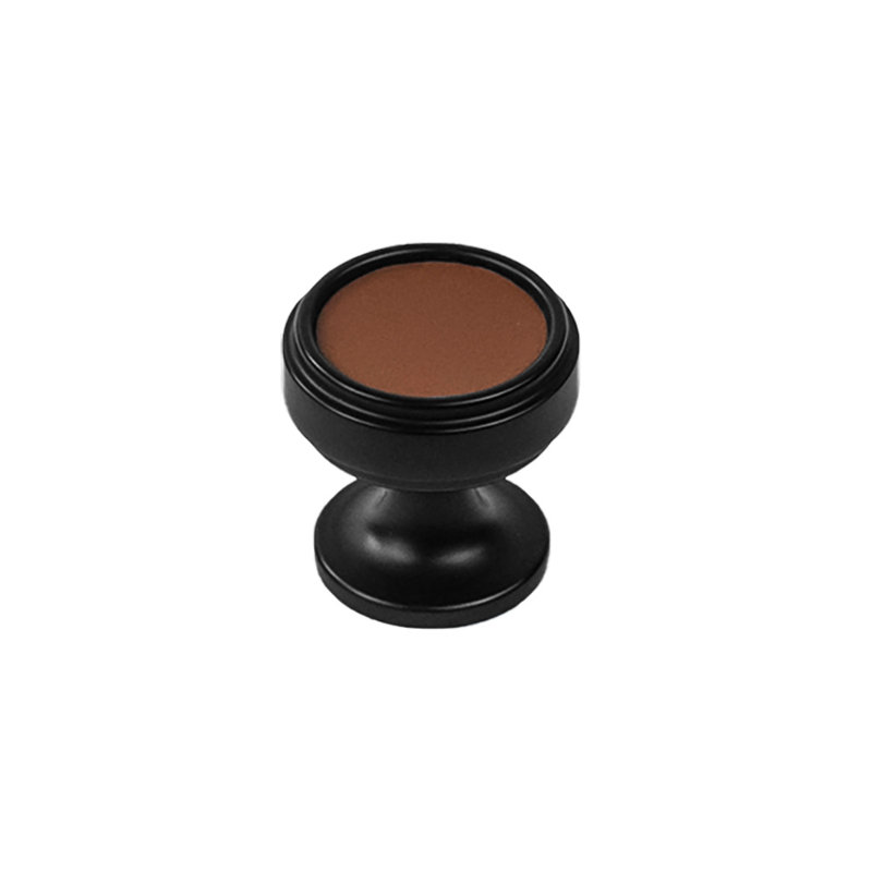 Reserve Round Knob, Matte Black/Brown
