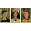 "Célèbre œuvre d'art", "Autoportrait floral" par Frida Khalo, reproduction d'art encadrée sur toile, 3 pièces-91874750-91874747