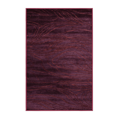 Machine Washable Abstract Red Area Rug