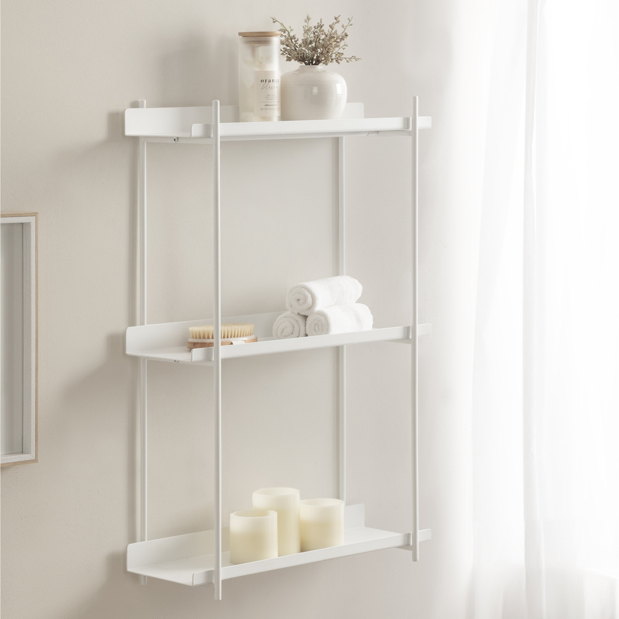 Bellamy 3 Piece Metal Tiered Shelf, White