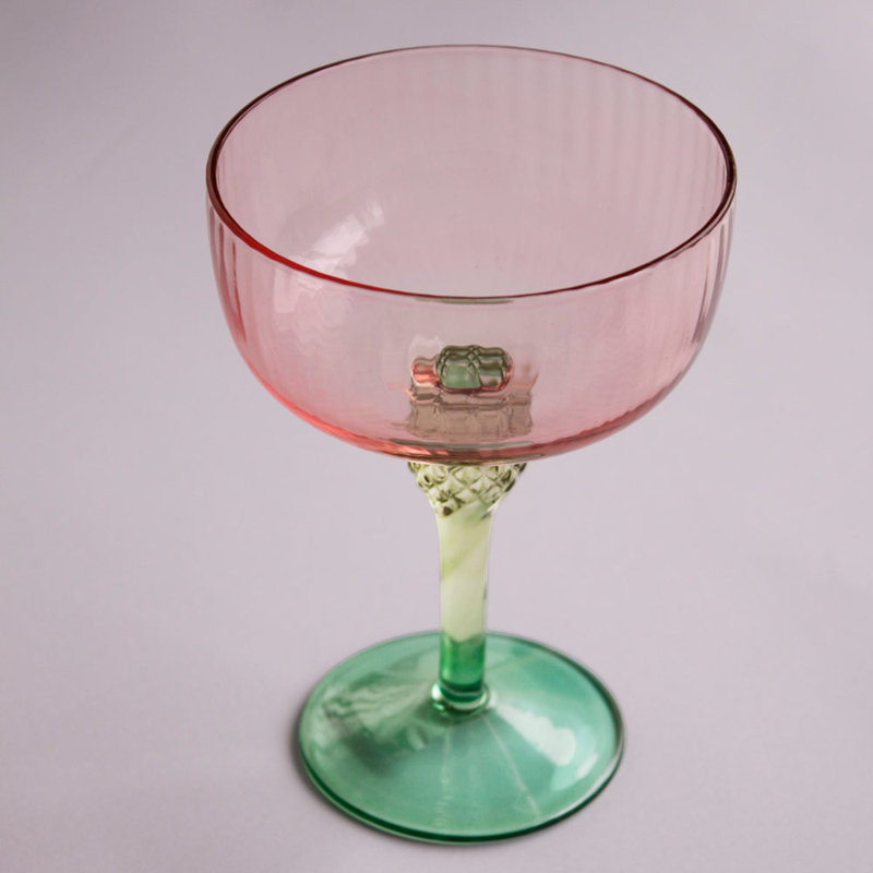 Ensemble de 4 coupes en verre aquarelle