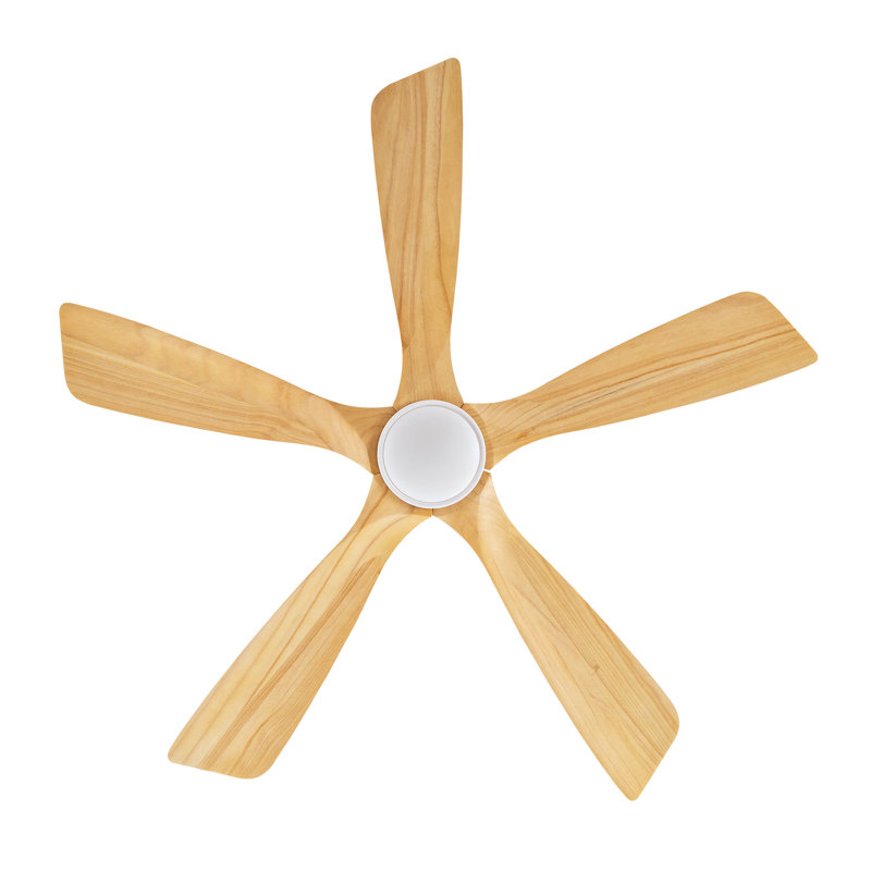 Ventilateur de plafond moderne chaud de 52 pouces avec 3 couleurs à intensité variable et 5 pales en bois réglables avec télécommande et lumière DEL