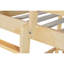 Lit superposé simple au-dessus d'un lit simple avec glissière, échelle, porte, barrières de sécurité, lit superposé en bois de pin massif, naturel-1908998715