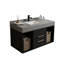 Ensemble de meuble-lavabo flottant moderne 40 "avec plateau en pierre frittée gris épais, lavabo sous-comptoir et drain
