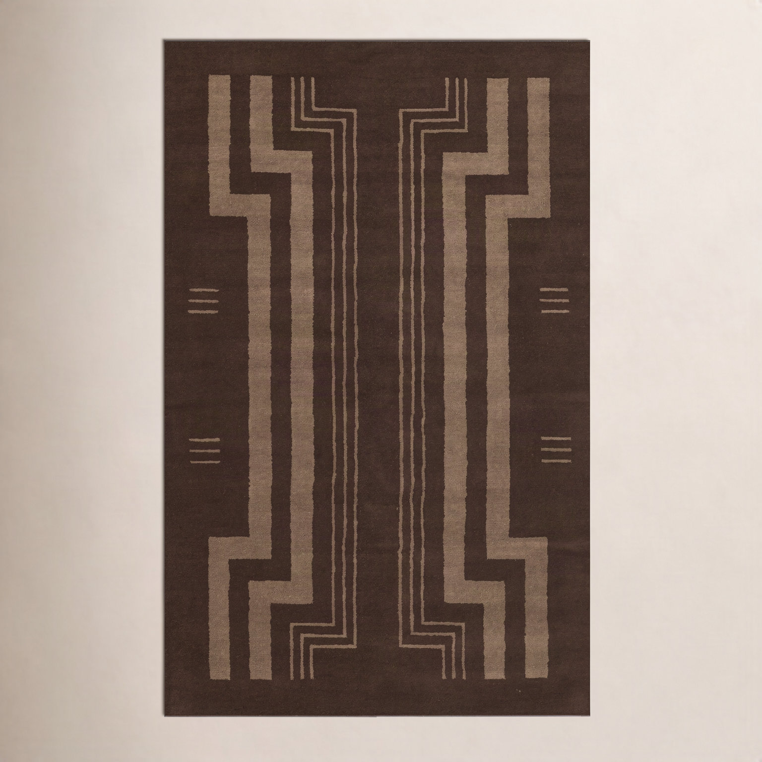 Hallum Hand-Tufted Geometric Wool Rug, Rectangle 9' x 12'
