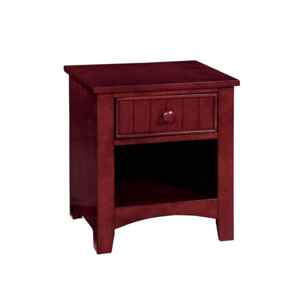One Drawer Wooden Nightstand In Cherry