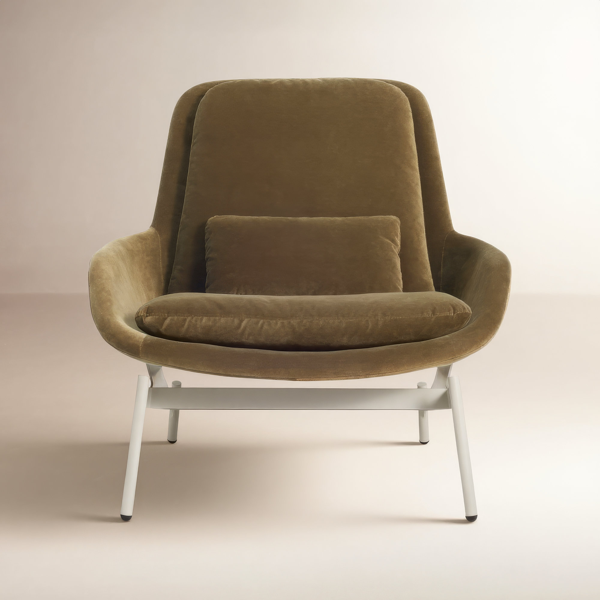 Field Upholstered Accent Chair, Moss Velvet Polyester Blend