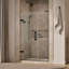 Components 71-1/2-In X 46-3/4-In Frameless Pivot Shower Door With 3/8-In Crystal Clear Glass And Back-To-Back Vertical Door Pulls-80425803