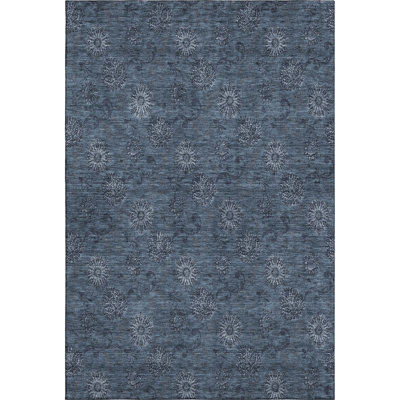 Premium Machine Washable Prisco Blue Rug