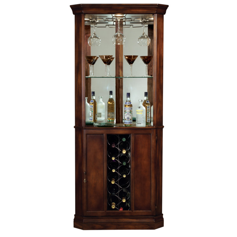 Piedmont Corner Wine Cabinet in Rustic Cherry