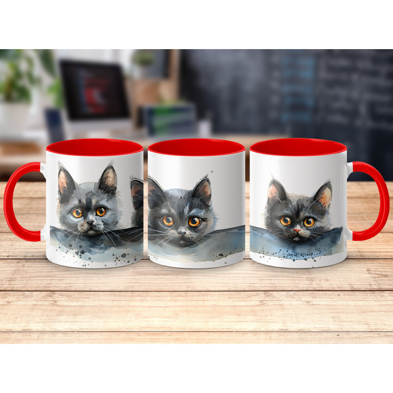 Ceramic Coffee Mug, 2, Red