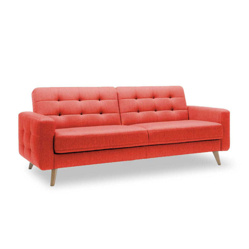 Canapé-lit Nappa avec rangement, Terre cuite / 100% polyester