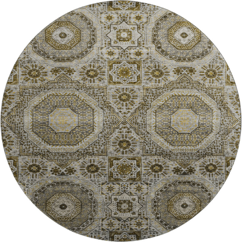 Premium Machine Washable Tara Panels Rug, Round 8'