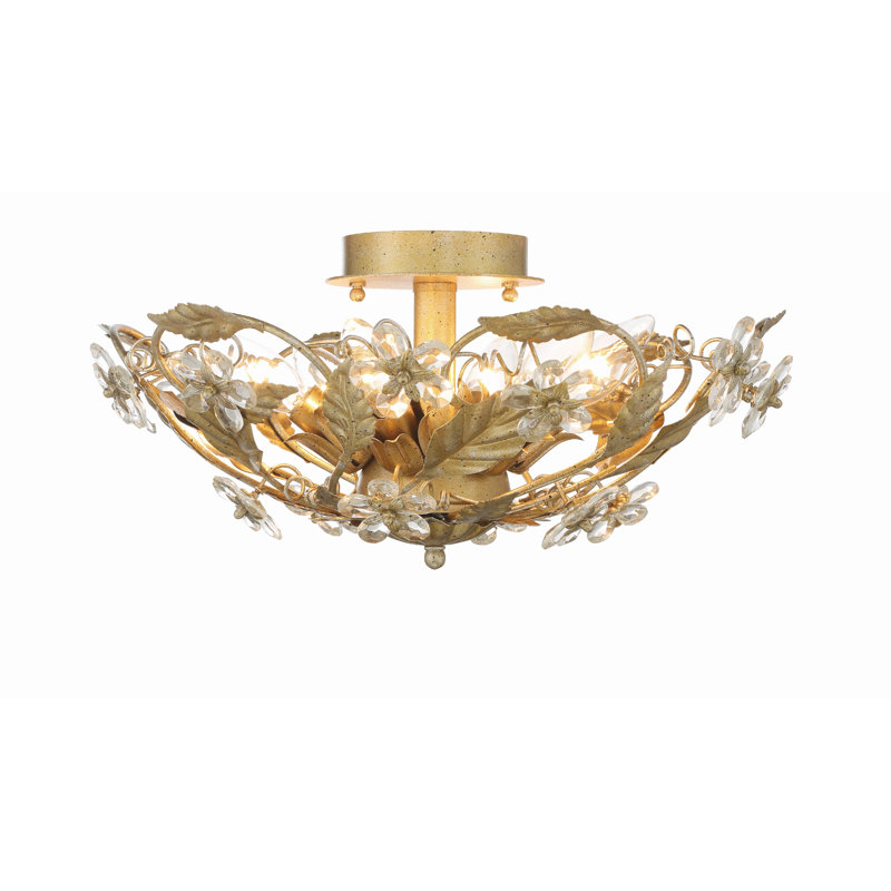 Abbingt 6 - Light 16" Chandelier Style Geometric LED Semi Flush Mount, Gold