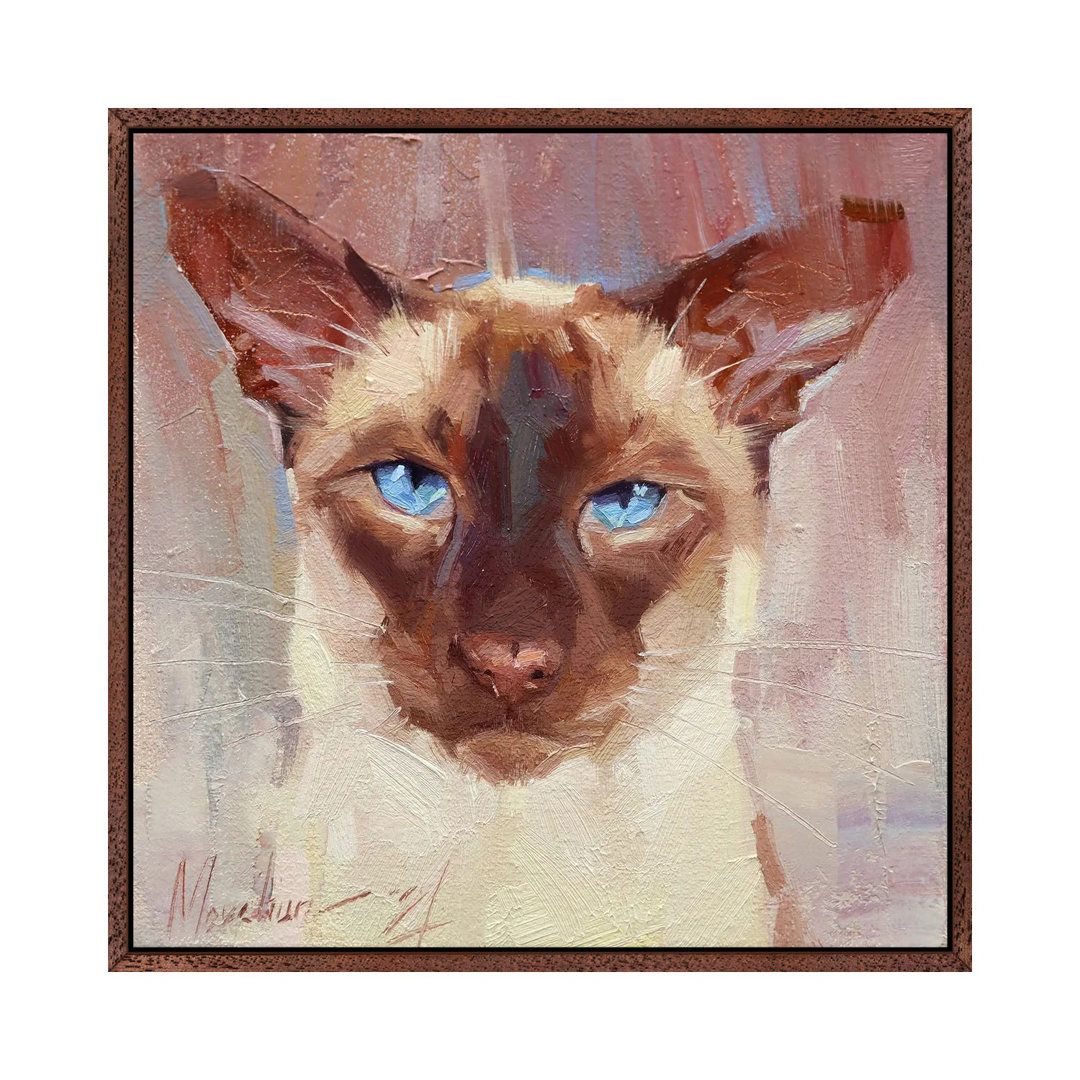 Siamkatze von Alex Movchun - Galerie-verpackte Leinwand Giclée auf Leinwand