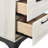 Donneville Two-Tone White Oak And Gray 2 Bedside Nightstand For Bedroom, Contemporary Design Bearing Drawer Movement, Black Accented Pulls, No Assembly Effort Modern Cabinet In Finish, Smooth Glides, Bar Fully