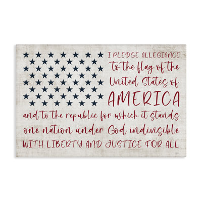  Patriotic Pledge of Allegiance Canvas Wall Art by Natalie Carpentieri