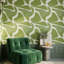 Rouleau double de papier peint abstrait organique à motif abstrait vert-130031580