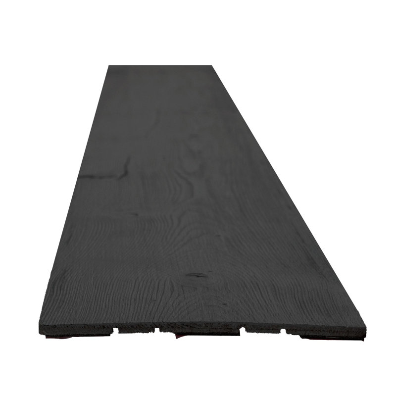 Planche de pin rustique auto-adhésive 5-1 / 8 "x 46-1 / 2" x 3/16 ", Noir