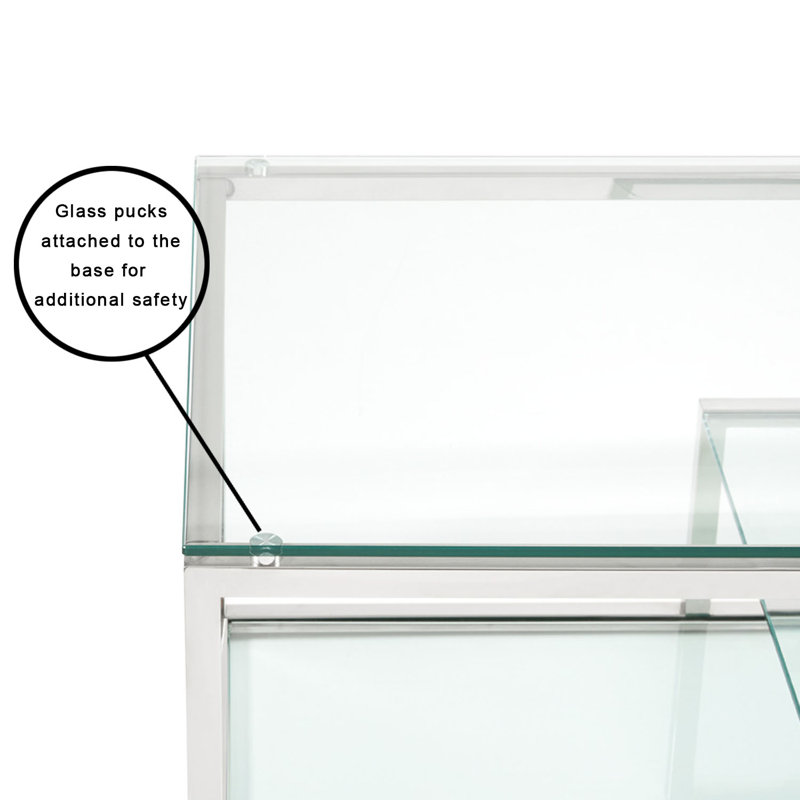 Table basse avec rangement Cayla, argent