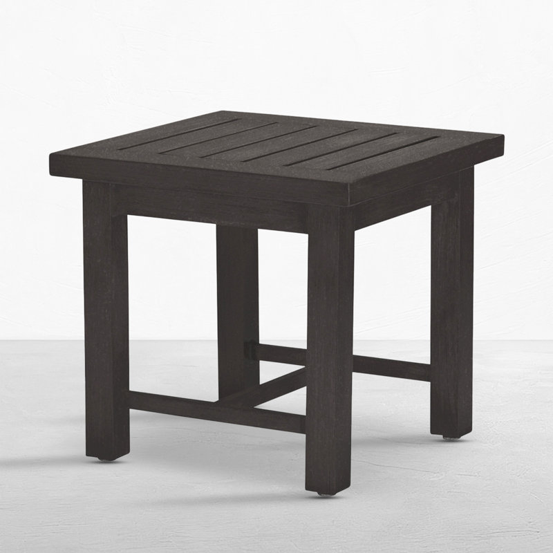 Club Aluminum Outdoor Side Table, Slate Gray