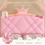 Cadre de lit simple à DEL avec tête de lit et tiroir de rangement, lit tapissier Princess avec station de charge et bouton et couronne en cristal, lit plateforme en velours pour filles, lattes en bois massif, pieds courbés, rose-1496893846-1496893841