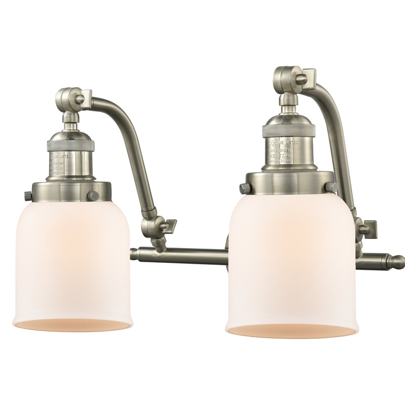 Bonomo 2 - Light Dimmable Vanity Light, Brushed Satin Nickel, Matte White Cased, 6 Watt Vinage LED Bulb