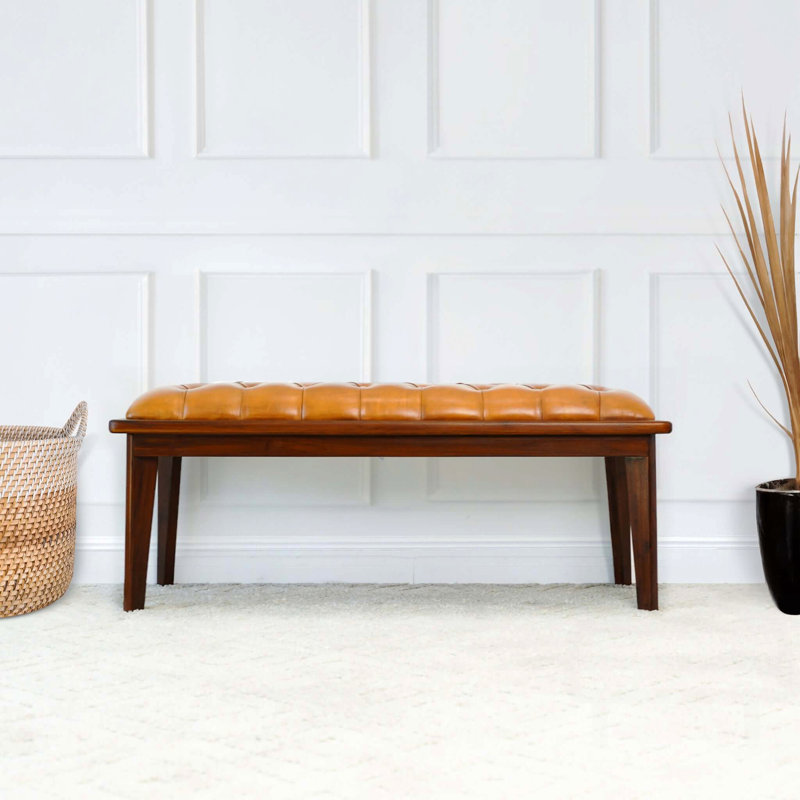 Banc en cuir avec boutons