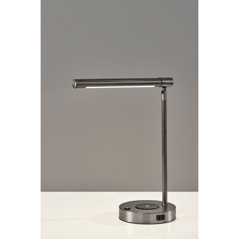 Dax LED Wireless Charging Desk Lamp, Silver, Clear, Silver