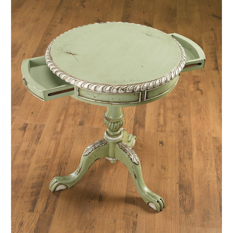 End Table with Storage, Green