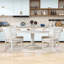 Retro 5-Piece Dining Set, Wood Dining Table with Movable Leaf and Ladder Back Chairs-43382905