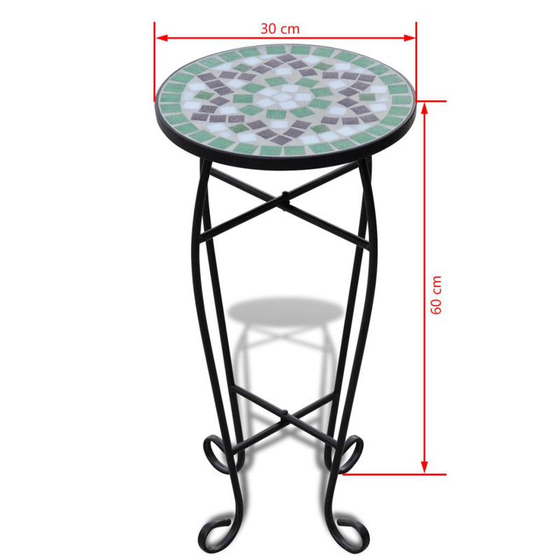 Plant Stand, Green/White/Black