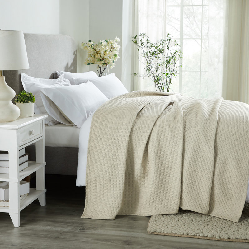 Janiya Full Size Oatmeal Cotton Reversible Blanket