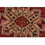 Tapis rouge rétro en laine noué à la main 3 pi 6 po x 10 pi 8 po Tribal Vintage
