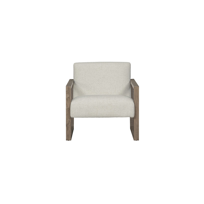 Daedric Upholstered Armchair, Off White Polyester Blend