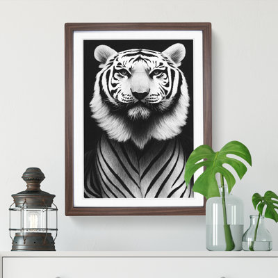 Monochrome Tiger No.2 - Framed Print