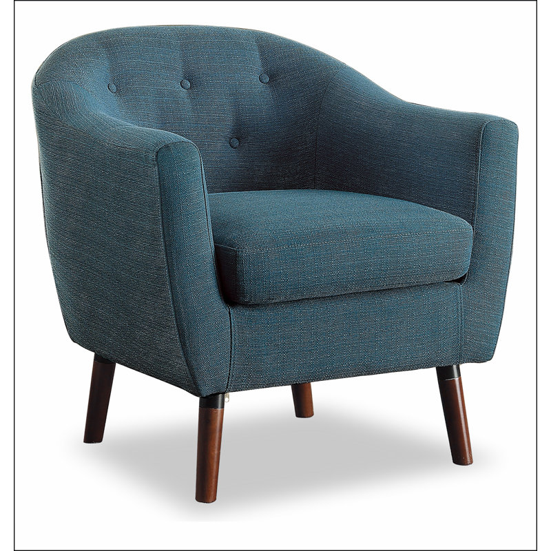 Fauteuil capitonné bleu à 4 pieds Tadcaster, Bleu