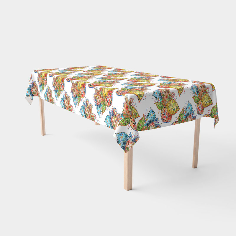 Rectangular Tablecloth, 100% Cotton, Floral 213, 104" x 52"