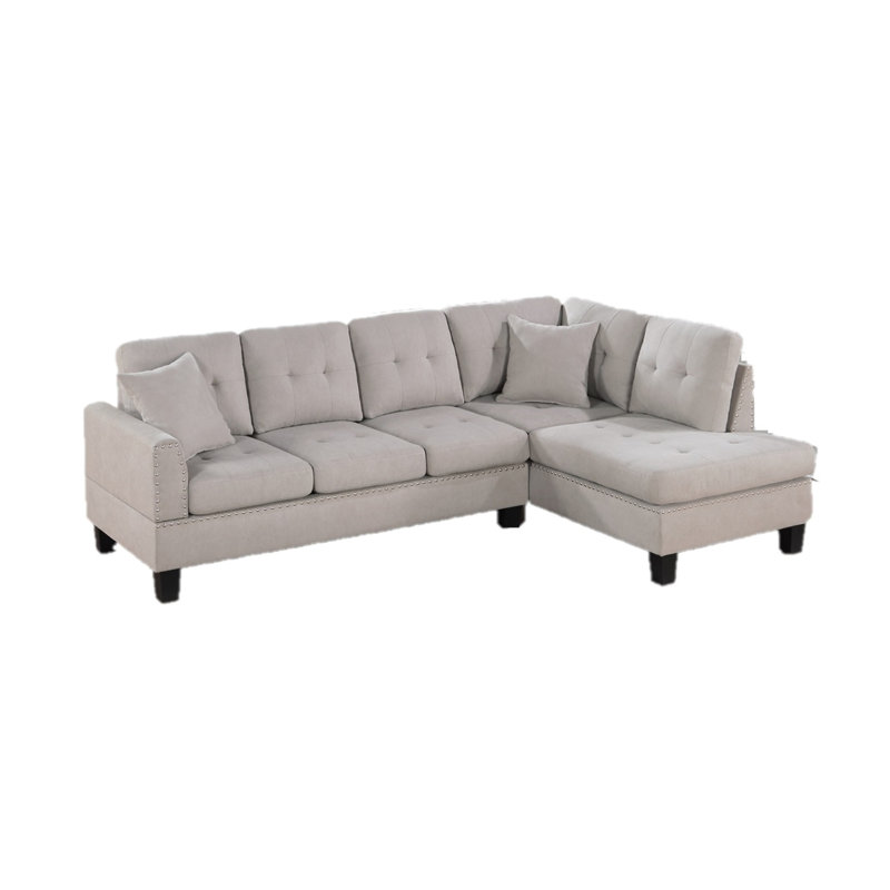 Ensemble de canapé modulaire 2 pièces Living Room Furniture, Tissu ton champignon, H 35 po x l 99 po x P 66 po