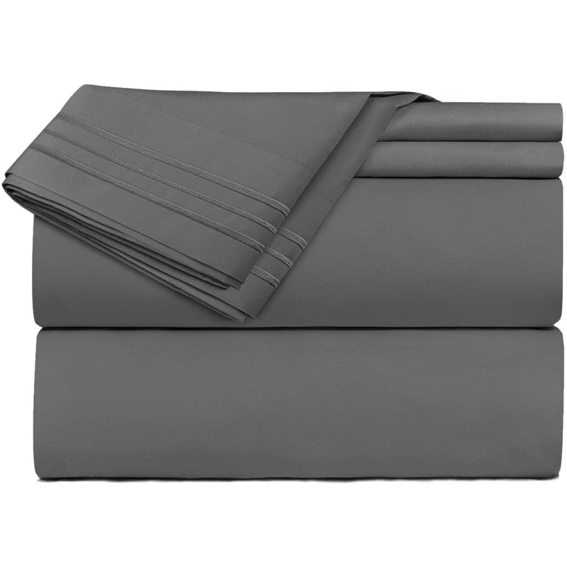 Dboze Cotton Blend Sheet Set, Twin, Lake Blue