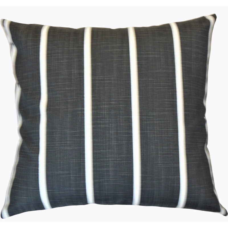 Coussin en coton Simona, Hauteur (22 po) x largeur (22 po), Noir