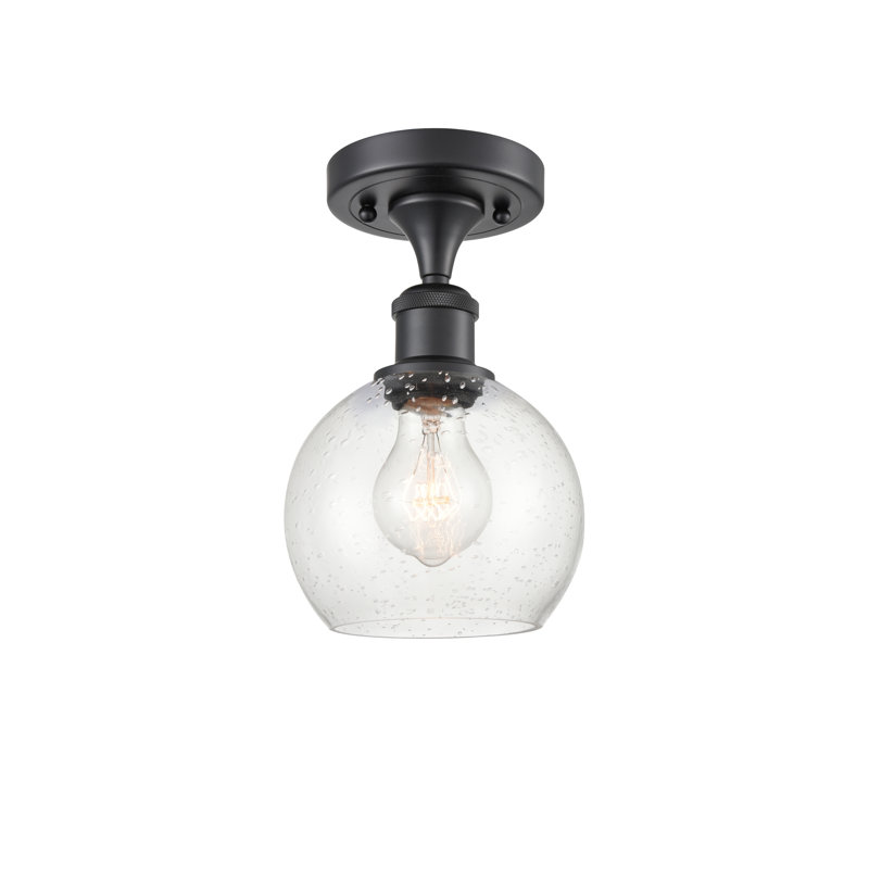 Plafonnier semi-encastré 1 lumière 6 po Cindi, Noir mat