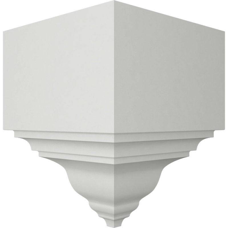 P 3 1/8 po x l 3 1/8 po x H 7 3/4 po, coin extérieur pour profilés moulés de moins de P 3 1/8 po et H 3 7/8 po