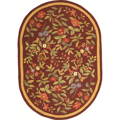 Tapis floral en laine crocheté à la main Bick